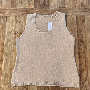 NEW Soft Surroundings Opaline Shimmer Sweater Tank Scoop Neck XL